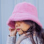 Pink Fluffy Teddy Bucket Hat, thumbnail 5 of 6