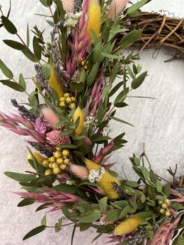 Large Spring Dried Flower Wreath, 3 of 9