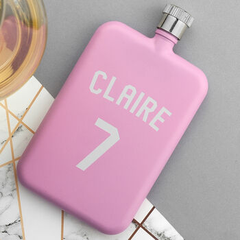 Personalised Slimline Shirt Number Hip Flask, 3 of 10