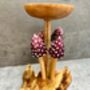 Purple Mushroom Candle Holder Teak Root Toadstool Gift, thumbnail 3 of 9