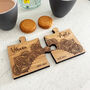 Oak Veneer Personalised Jigsaw Coasters Hindu Design, thumbnail 3 of 7