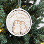 Personalised Couples Penguin Christmas Tree Decoration, thumbnail 2 of 5