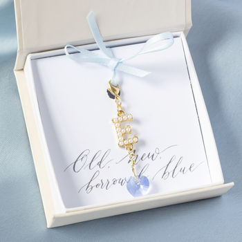 Something Blue Pearl Initial Bouquet Charm, 4 of 9