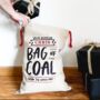 Personalised Funny Bag Of Coal Christmas Burlap Sack, thumbnail 1 of 2