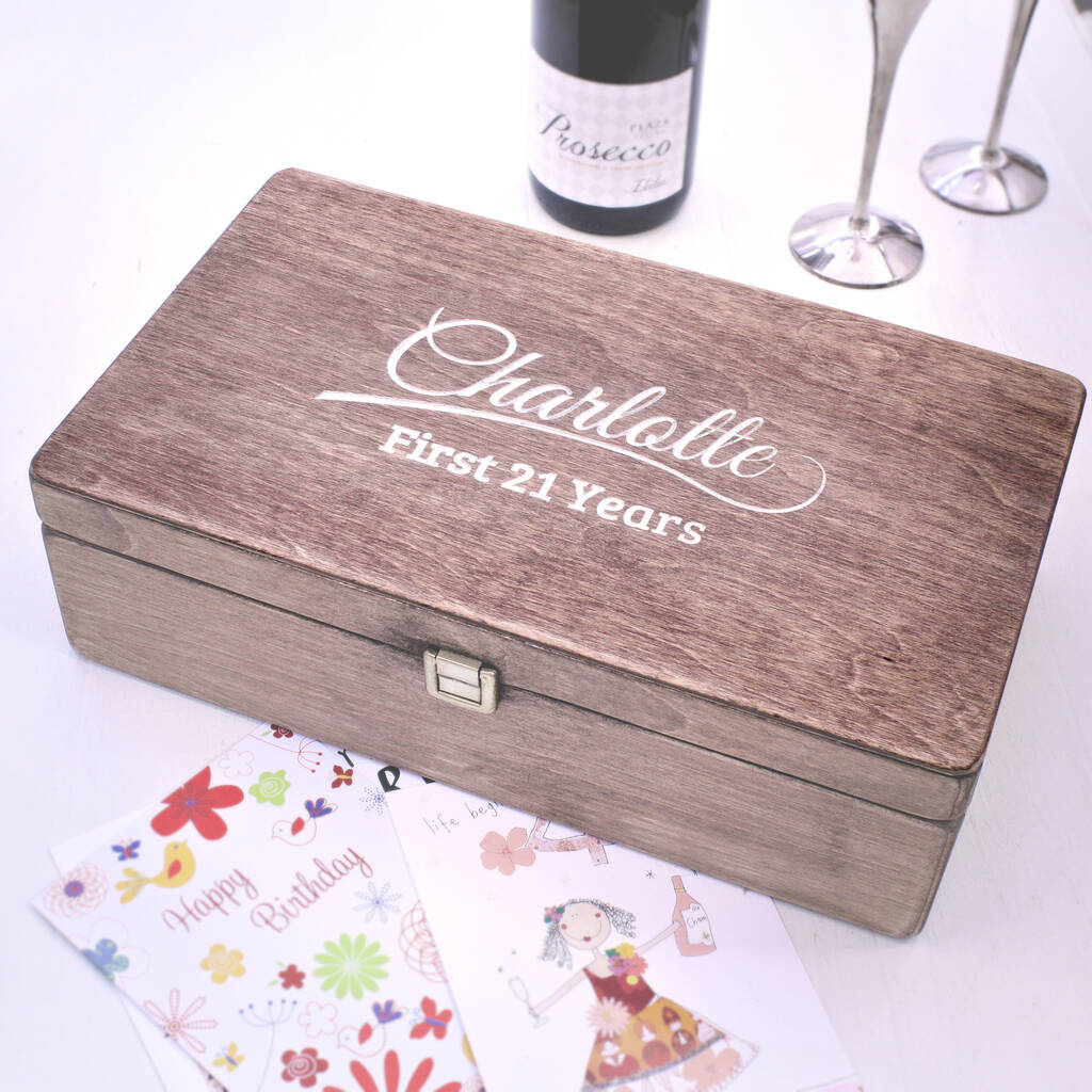 Personalised Name Happy Birthday Wooden Memory Box By Warner S End