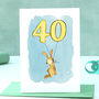 Rabbit 40th Birthday Card, thumbnail 1 of 7