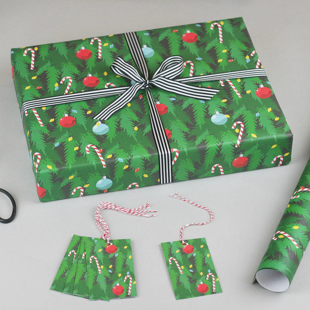 christmas tree christmas wrapping paper by nancy & betty studio