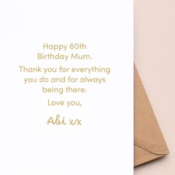 Personalised Flower Birthday Card 40th, 50th, 60th, 70th, 80th, 90th Mum, Daughter, Sister, Grandmother, 6 of 6