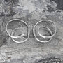 Double Loop Unusual Sterling Silver Drop Earrings, thumbnail 6 of 8