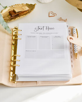 Personalised Vegan Leather A5 Ring Binder Organiser | Cream, 3 of 5