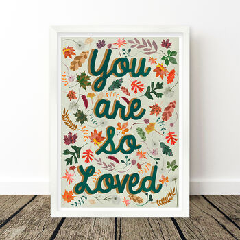 You Are So Loved Green Woodland Nursery Art Print, 6 of 9