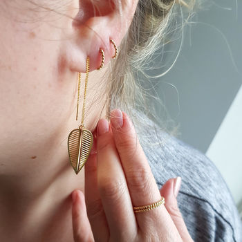 Huggie Textured Gold Hoop Earrings By Misskukie Notonthehighstreet Com