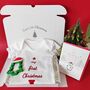 Personalised Baby's First Christmas Bodysuit Gift Set, thumbnail 1 of 10