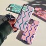 Squiggle Mint Green And Lilac Pattern Phone Case, thumbnail 1 of 9
