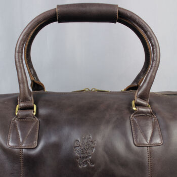 'Watkins' Men's Leather Travel Bag In Chestnut, 5 of 12