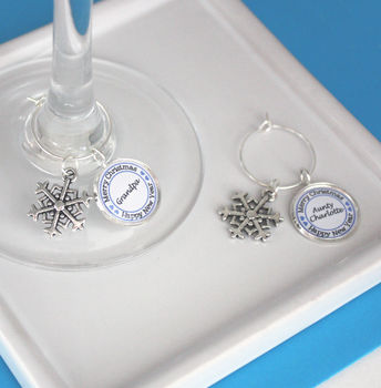 Personalised Christmas Table Wine Glass Charms, 2 of 8