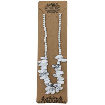 Longstone Gem Necklace White Jasper, 2 of 5