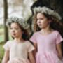 Girls Peach Lace Flower Girl Party Dress, thumbnail 3 of 8