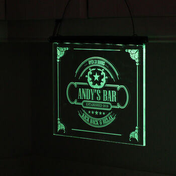 Personalised LED Hanging Bar Sign, 10 of 12