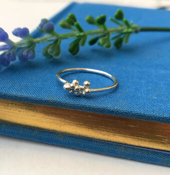 Sterling Silver Small Lavender Flower Ring, 6 of 8