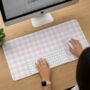 Pink Plaid Desk Mat, thumbnail 2 of 3