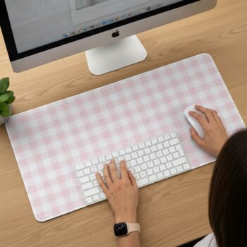 Pink Plaid Desk Mat, 2 of 3