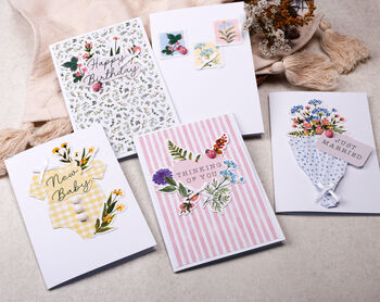 Diy Make Your Own Greeting Card Making Kit With Meadow Flowers, 8 of 9