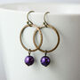 Hammered Ring And Purple Pearl Earrings, thumbnail 4 of 8