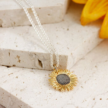 Sunflower Gold Vermeil Necklace, 3 of 5
