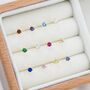 Sterling Silver Three Prong Birthstone Stud Earrings, thumbnail 4 of 12