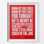 Bristol City 'Drink Up Thee Cider' Football Song Print, thumbnail 1 of 3