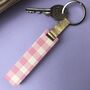 Personalised Pink Gingham Glitter Stick Keyring, thumbnail 2 of 4