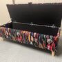 Botanical Velvet Storage Ottoman Footstool, thumbnail 2 of 6