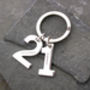 Sterling Silver Number Key Ring, thumbnail 4 of 8