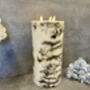 30cm Xl Marbled Grey LED Pillar Candle – Real Wax, thumbnail 5 of 12