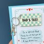 Father's Day Dads Taxi Card With Keyring, thumbnail 3 of 7