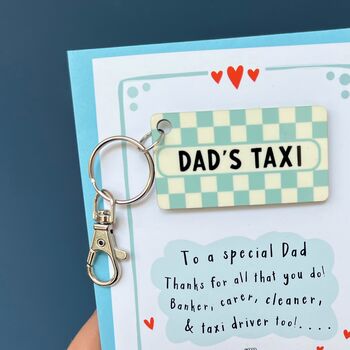 Father's Day Dads Taxi Card With Keyring, 3 of 7