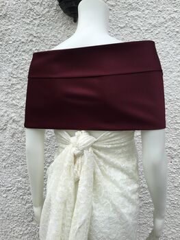 Dark Wine Bridal Mother Of Bride Wedding Shawl, 6 of 10