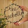 Personalised Family Name Christmas Light Wreath, thumbnail 2 of 6