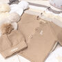 Personalised Baby Cardigan And Bobble Hat Gift Set, thumbnail 3 of 12