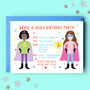 Twin Or Joint Superhero Birthday Party Invitations, thumbnail 2 of 5