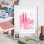 Kuala Lumpur, Malaysia City Skyline Scene Travel Print, thumbnail 1 of 2