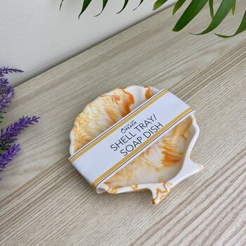 Orange Marbled Seashell Trinket Tray/ Soap Dish, 3 of 8