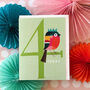 Mini Happy Birdie 4th Birthday Card, thumbnail 3 of 5