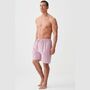 Men's 'St James Red' Pinstripe Crisp Cotton Pyjama Shorts, thumbnail 2 of 4