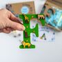Personalised Paint Your Own Safari Animal Wooden Letter, thumbnail 1 of 9