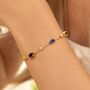 Blue Sapphire Bracelet In Sterling Silver And Gold, thumbnail 1 of 12