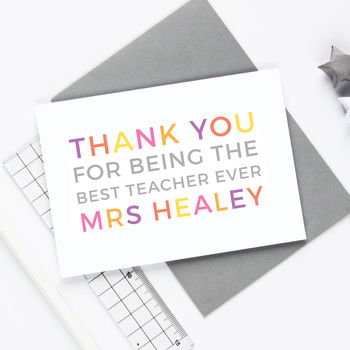 Personalised 'Thank You' Teacher Card, 3 of 4