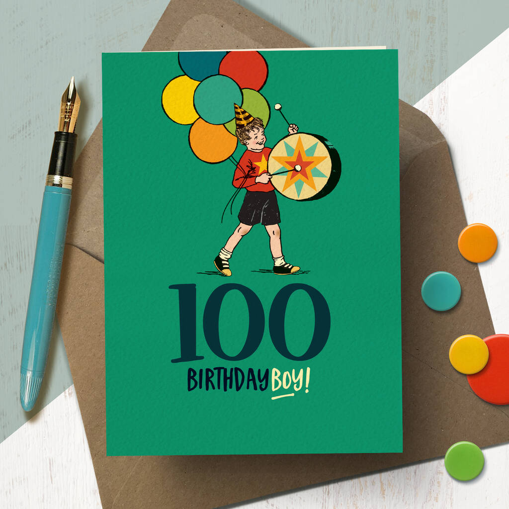 Image of '100 Birthday Boy' 100th Milestone Birthday Card