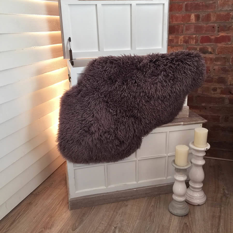 Mulberry Luxury Curly Wool Sheepskin Rug By Cowshed Interiors